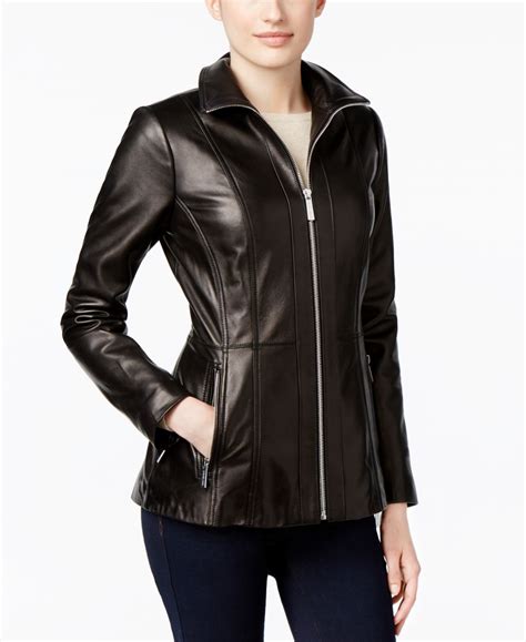 Michael Kors leather jacket Macy's